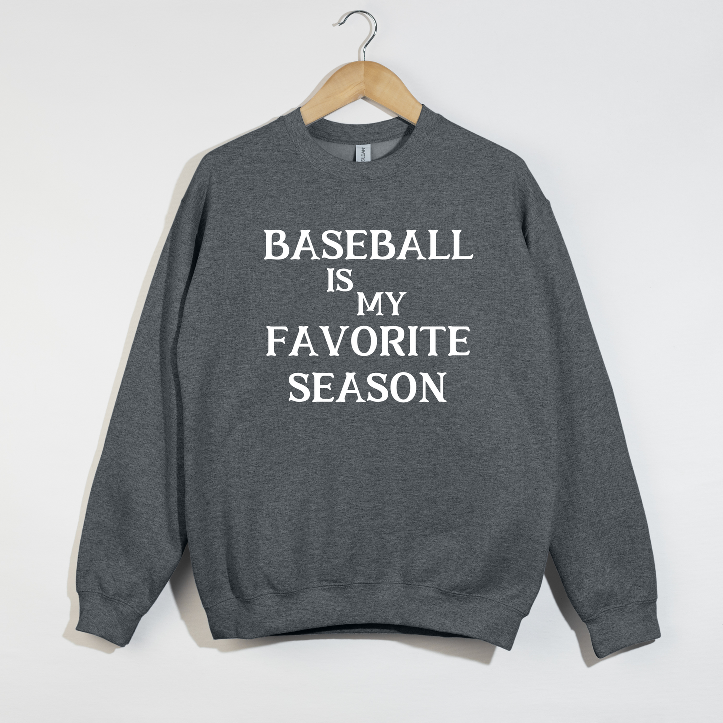 Baseball Is My Favorite Season Sweatshirt – Unisex Navy Crewneck for Game Day Fans