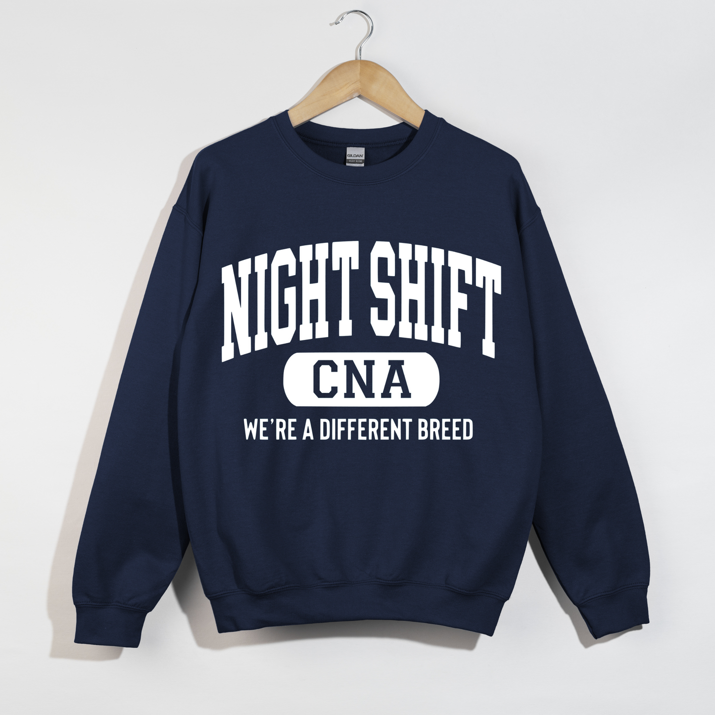 CNA night shift navy sweatshirt