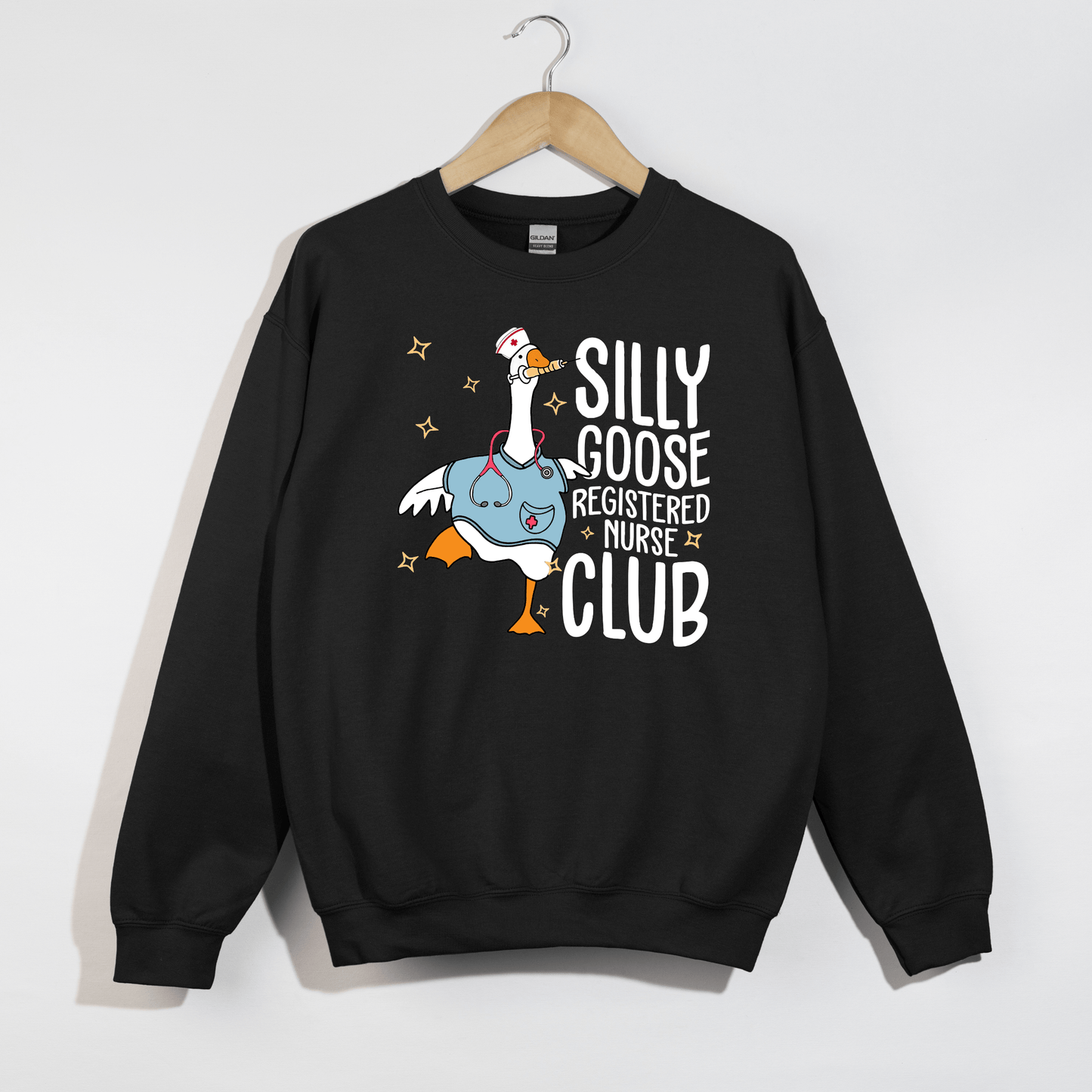 Silly Goose Registered Nurse Club Sweatshirt – Funny RN Crewneck Pullover