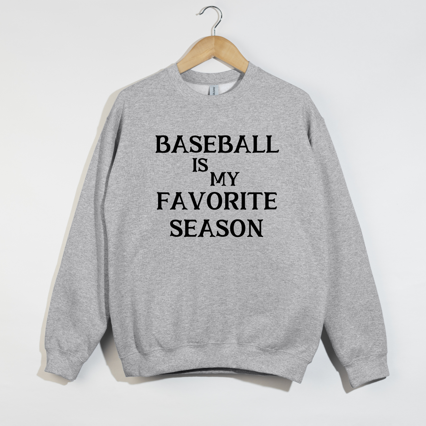Baseball Is My Favorite Season Sweatshirt – Unisex Navy Crewneck for Game Day Fans