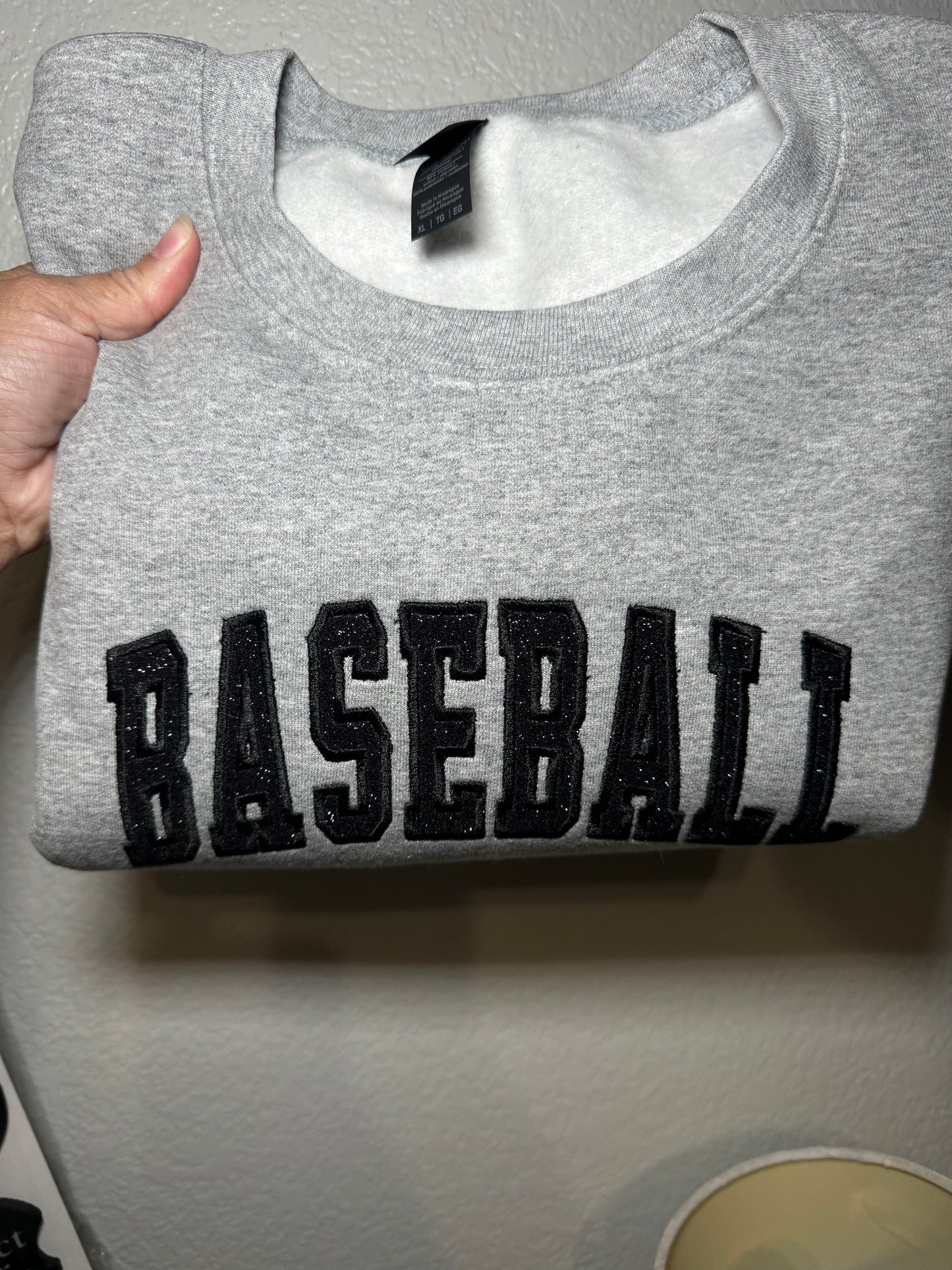 BASEBALL Embroidered Sweatshirt | Cozy Athletic Crewneck for Baseball Moms, Fans & Players | Handmade Sports Sweatshirt