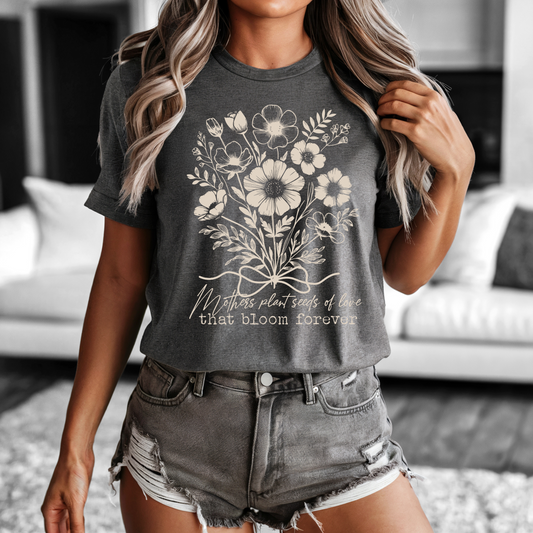 Mothers Plant Seeds” Floral Graphic Tee