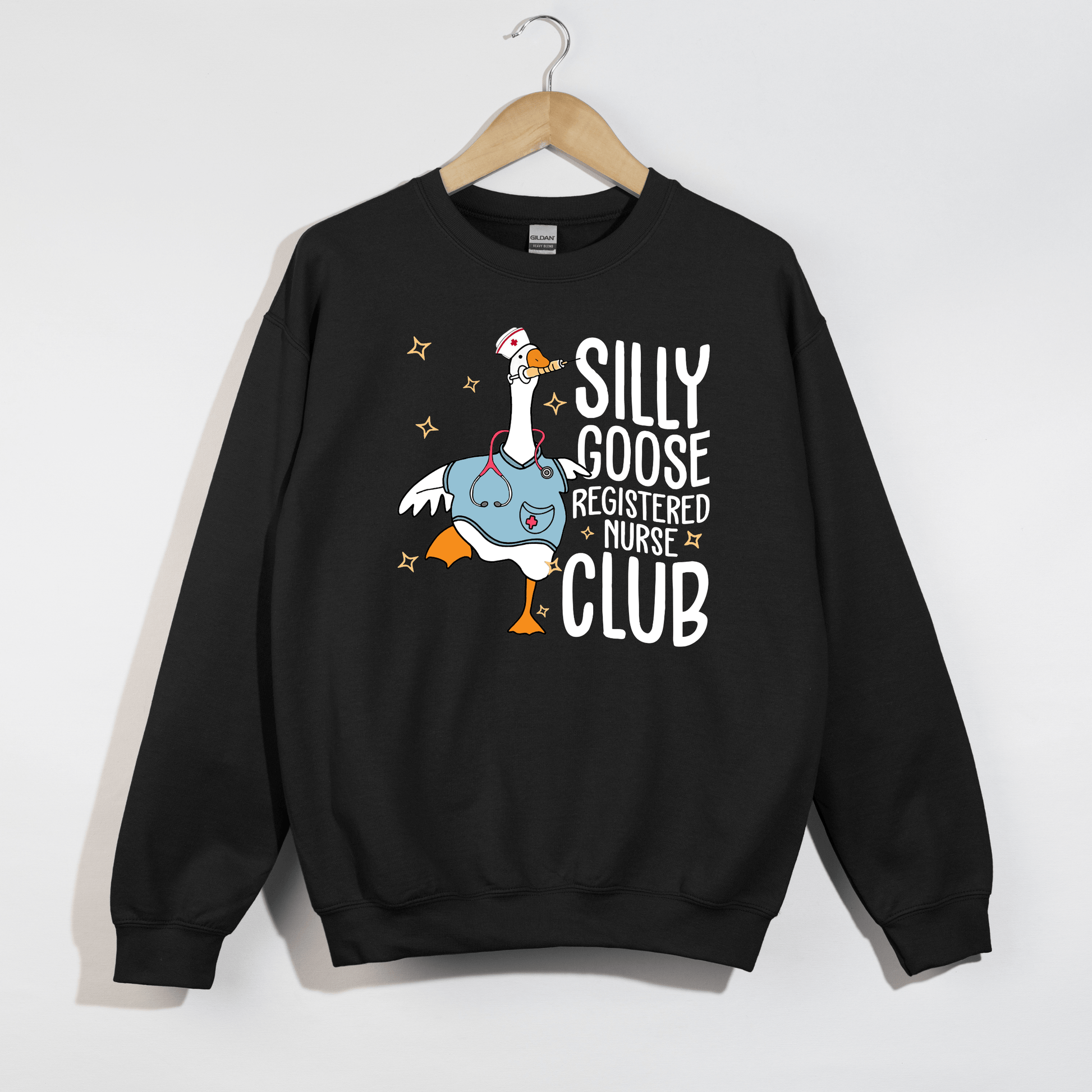 Silly Goose Registered Nurse Club Sweatshirt – Funny RN Crewneck Pullover