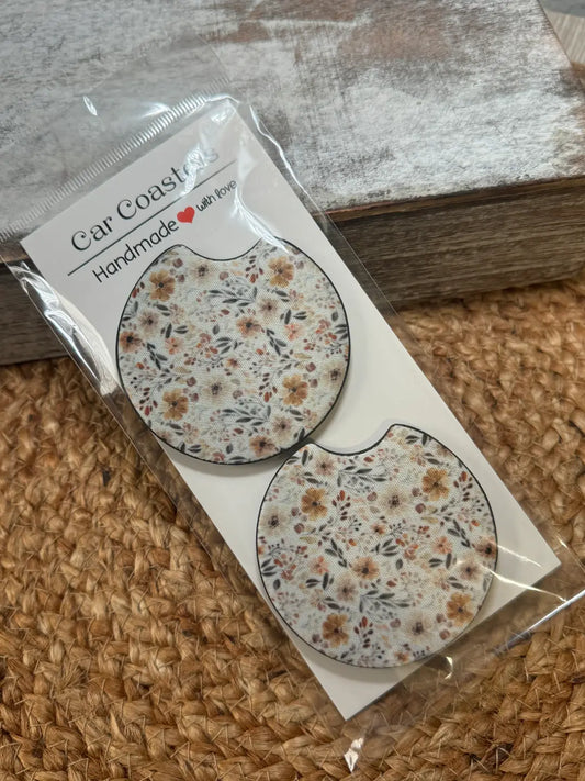 car coaster fall floral