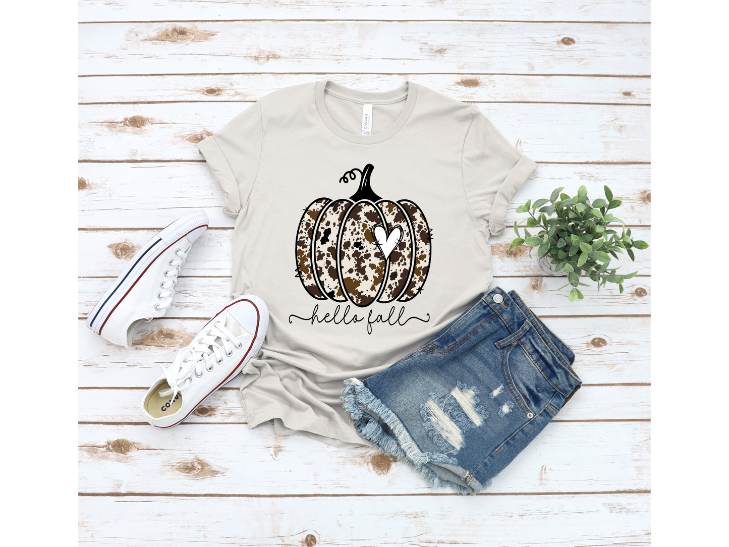 Hello Fall Pumpkin Tee | Fall Graphic T-Shirt