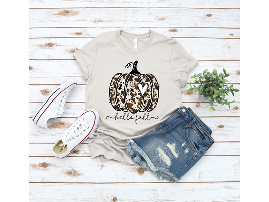 Hello Fall Pumpkin Tee | Fall Graphic T-Shirt